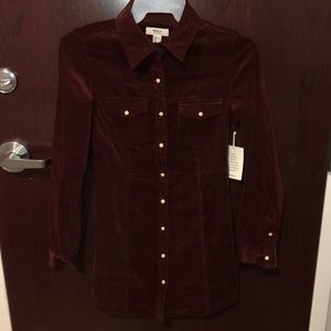 Corduroy Button Up Dress